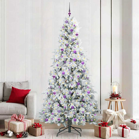 Albero di Natale Artificiale con Rami Pieghevoli Bianco 240 cm