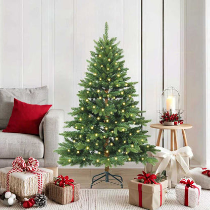 Albero di Natale artificiale con 150 LED Verde 150 cm PE e PVC