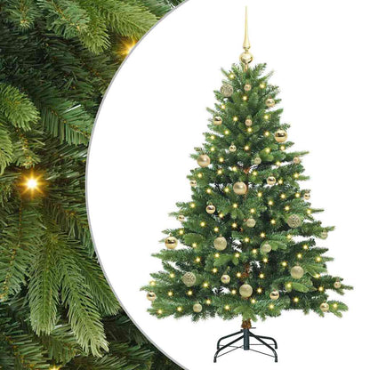 Albero di Natale artificiale con 150 LED Verde 150 cm PE e PVC