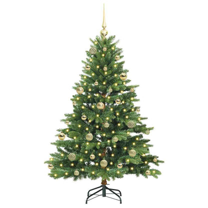 Albero di Natale artificiale con 150 LED Verde 150 cm PE e PVC
