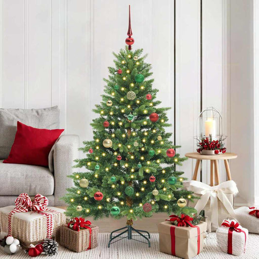Albero di Natale artificiale con 150 LED Verde 150 cm PE e PVC