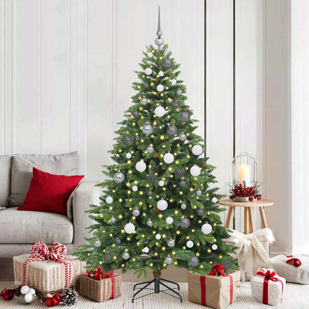 Albero di Natale artificiale con 300 LED Verde 180 cm PE e PVC | homemem39