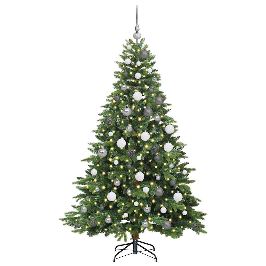 Albero di Natale artificiale con 300 LED Verde 180 cm PE e PVC | homemem39