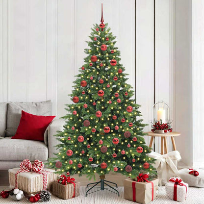Albero di Natale artificiale con 300 LED Verde 180 cm PE e PVC