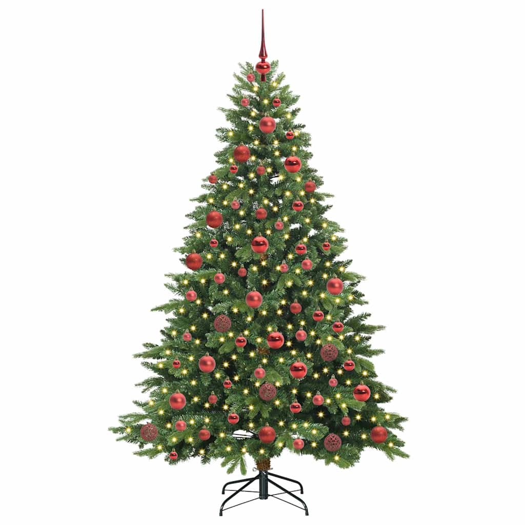 Albero di Natale artificiale con 300 LED Verde 180 cm PE e PVC