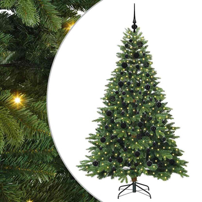 Albero di Natale artificiale con 300 LED Verde 180 cm PE e PVC