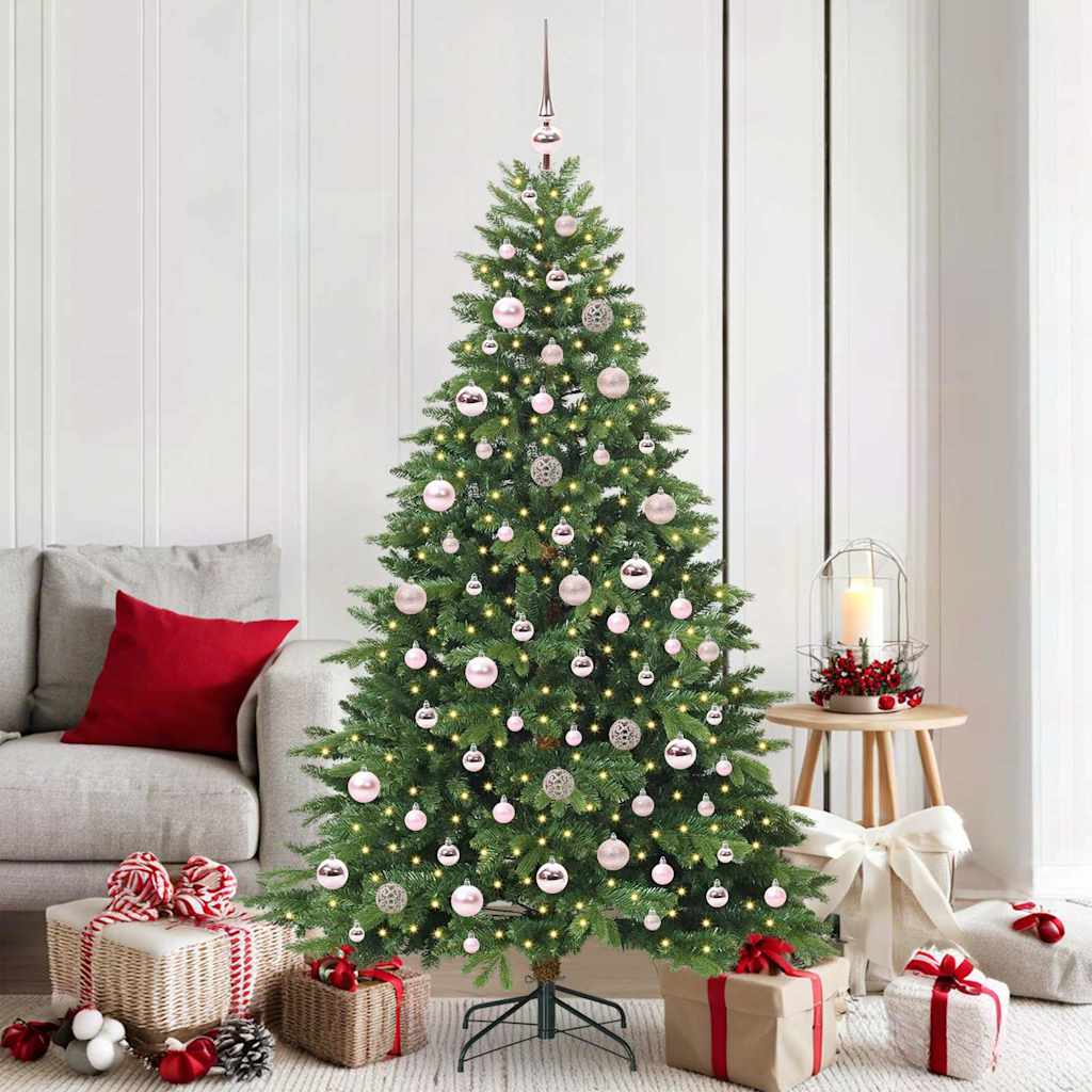 Albero di Natale artificiale con 300 LED Verde 180 cm PE e PVC