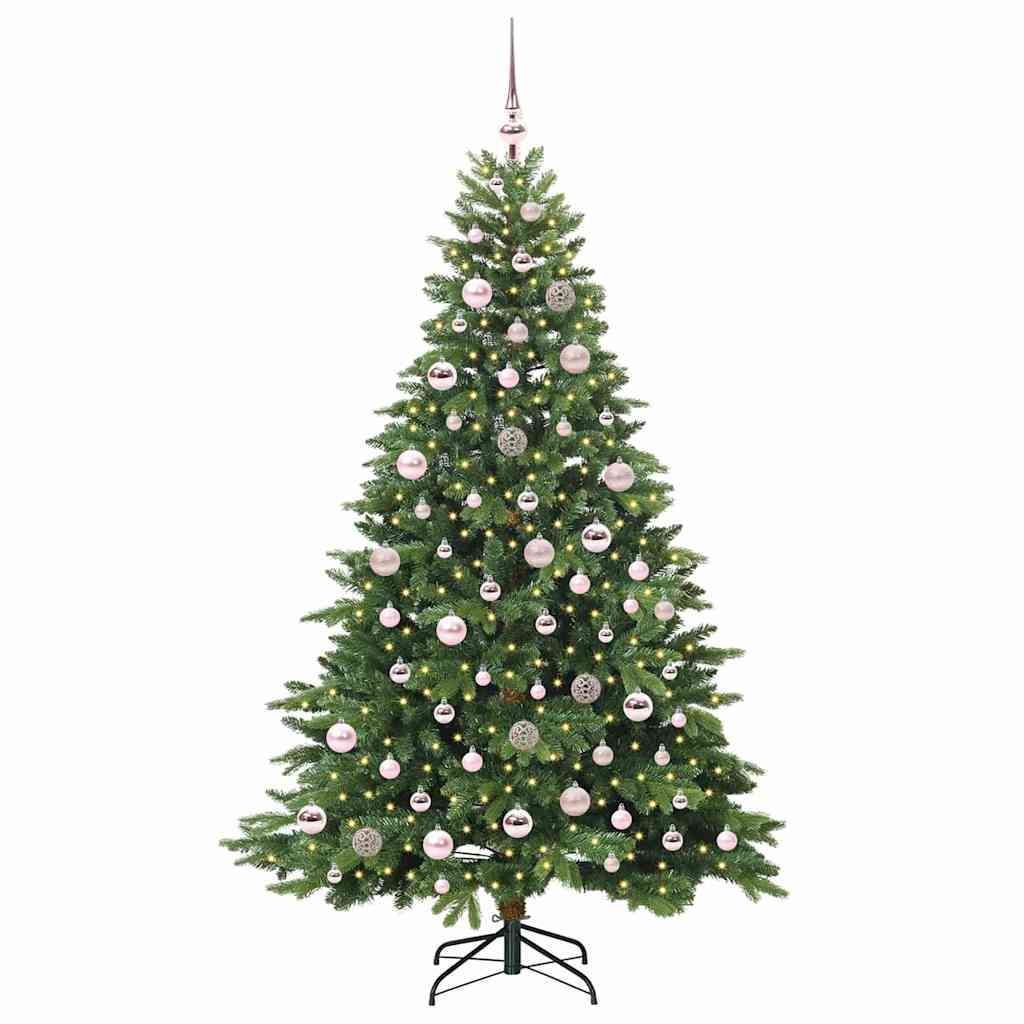 Albero di Natale artificiale con 300 LED Verde 180 cm PE e PVC