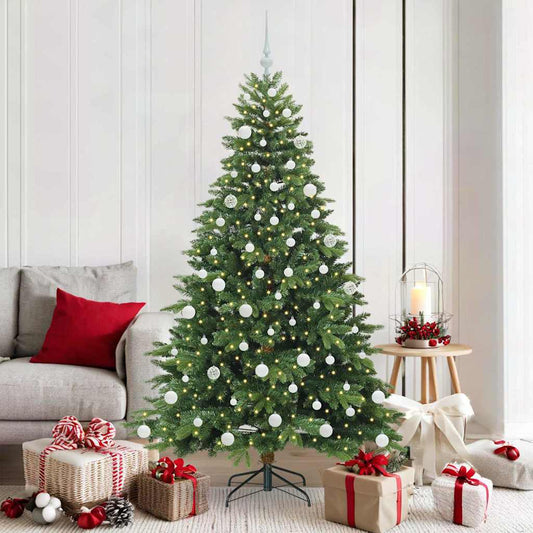 Albero di Natale artificiale con 300 LED Verde 180 cm PE e PVC