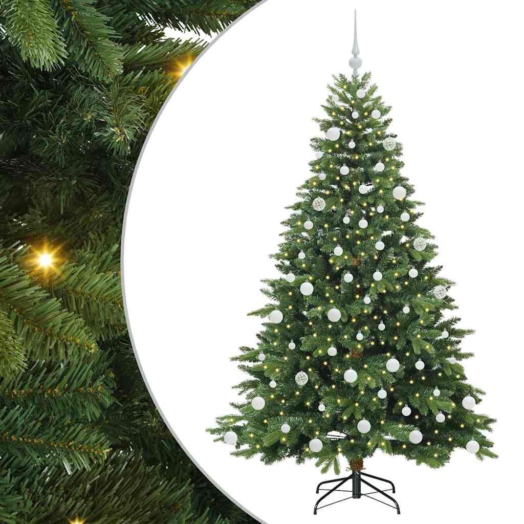 Albero di Natale artificiale con 300 LED Verde 180 cm PE e PVC | homemem39