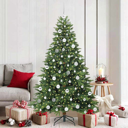 Albero di Natale artificiale con 300 LED Verde 180 cm PE e PVC