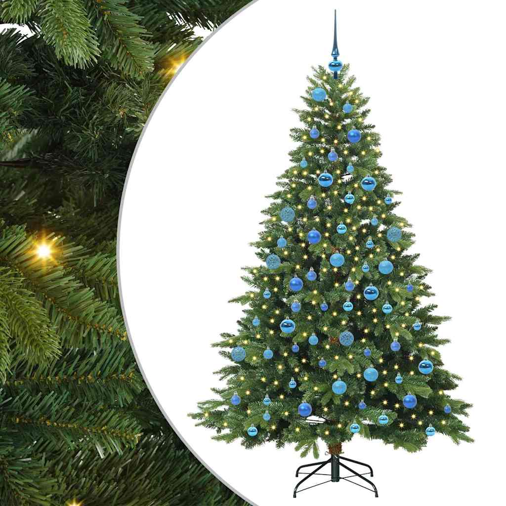 Albero di Natale artificiale con 300 LED Verde 180 cm PE e PVC