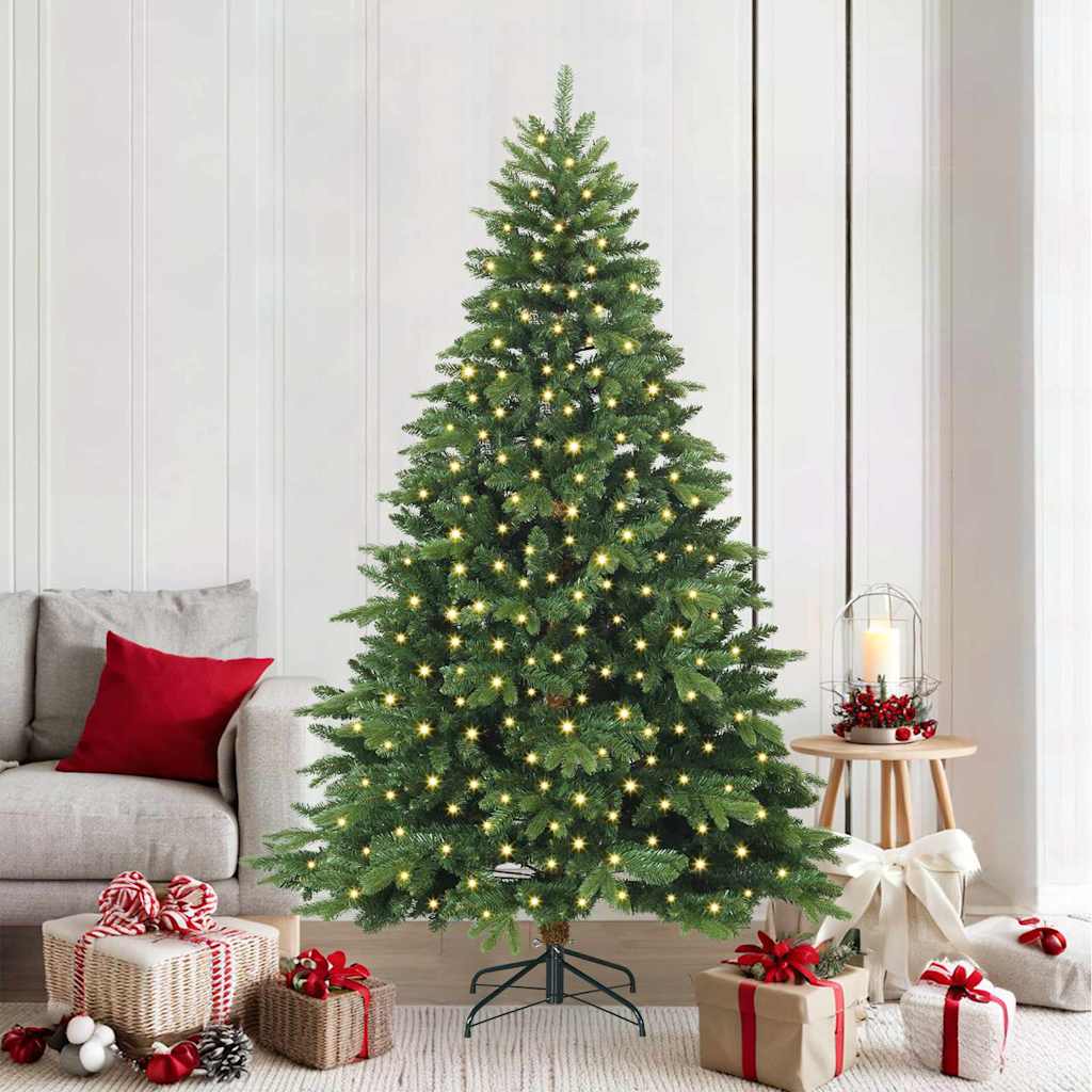 Albero di Natale artificiale con 300 LED Verde 210 cm PE e PVC | homemem39