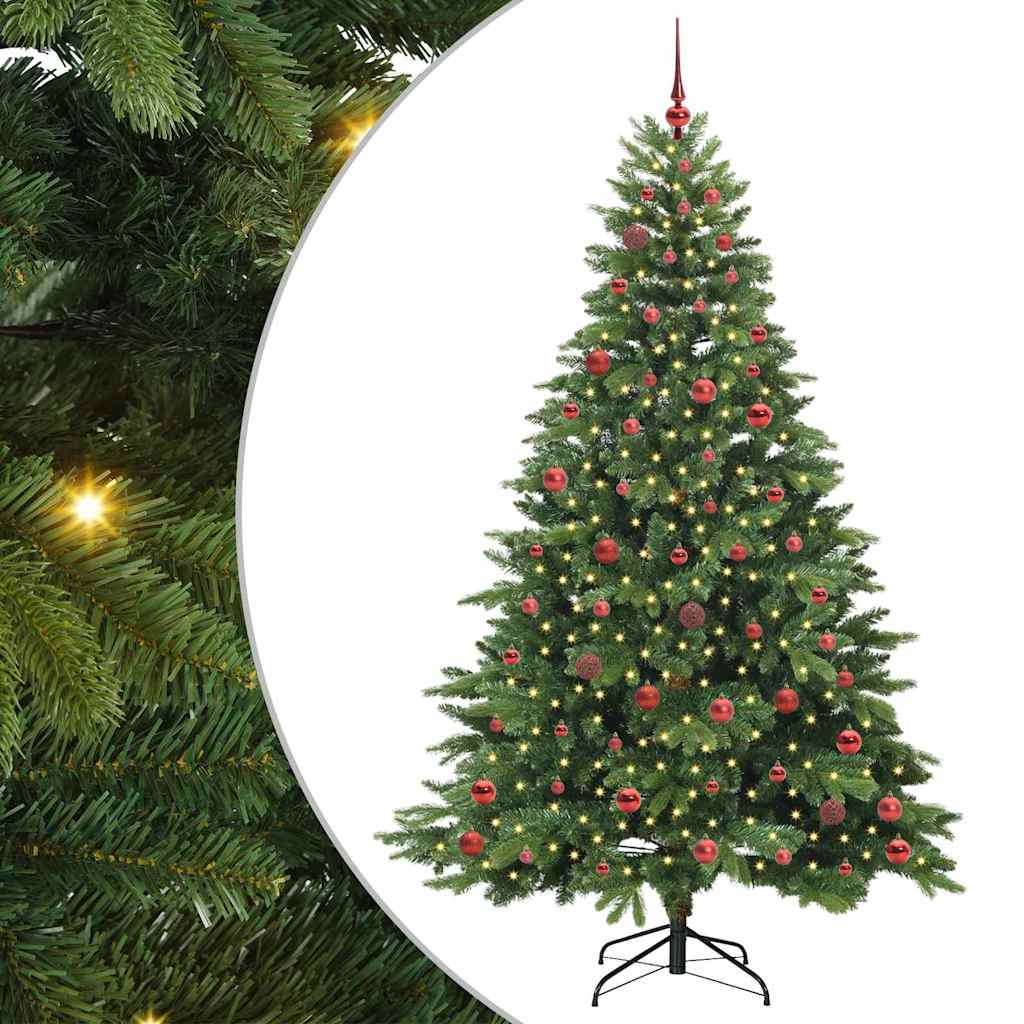 Albero di Natale artificiale con 300 LED Verde 210 cm PE e PVC | homemem39