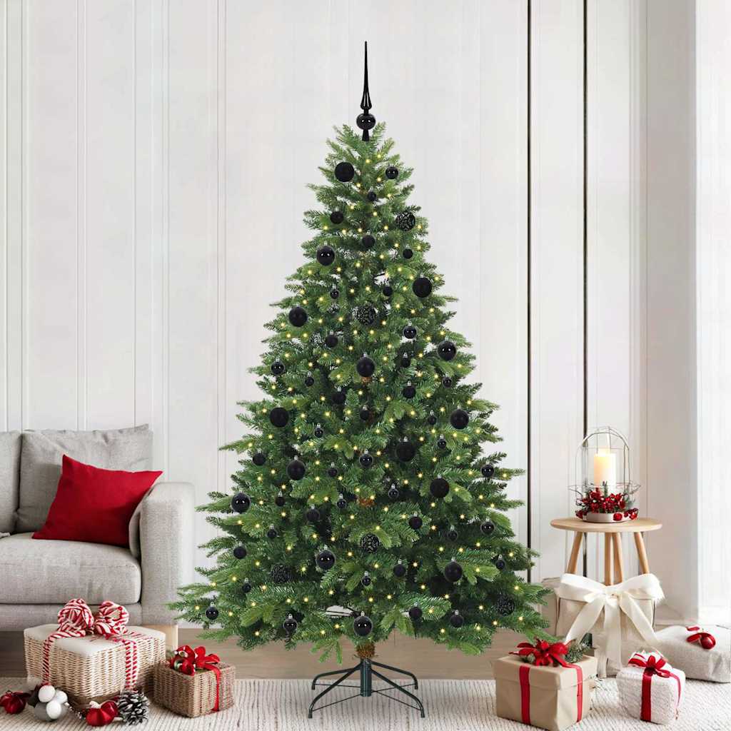 Albero di Natale artificiale con 300 LED Verde 210 cm PE e PVC | homemem39