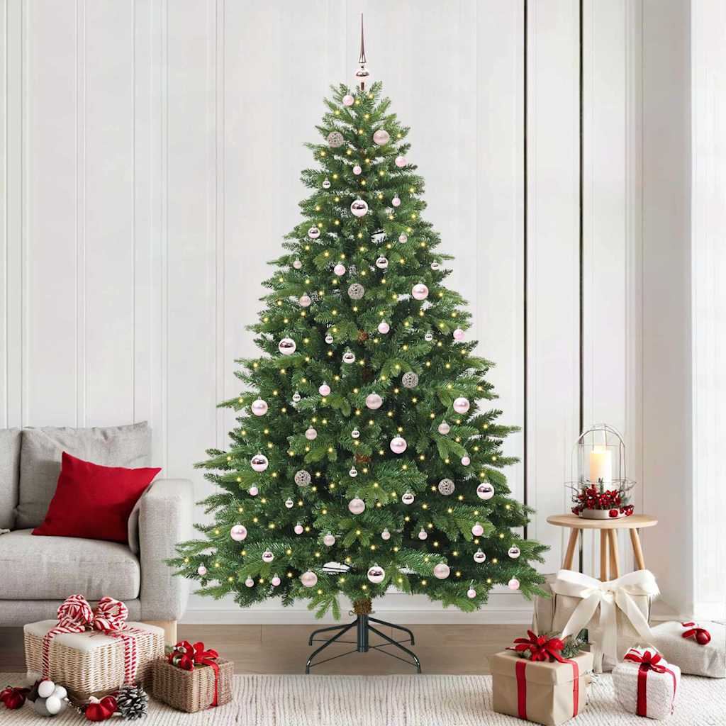 Albero di Natale artificiale con 300 LED Verde 210 cm PE e PVC | homemem39