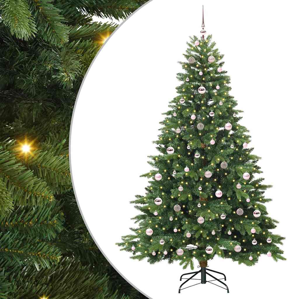 Albero di Natale artificiale con 300 LED Verde 210 cm PE e PVC | homemem39