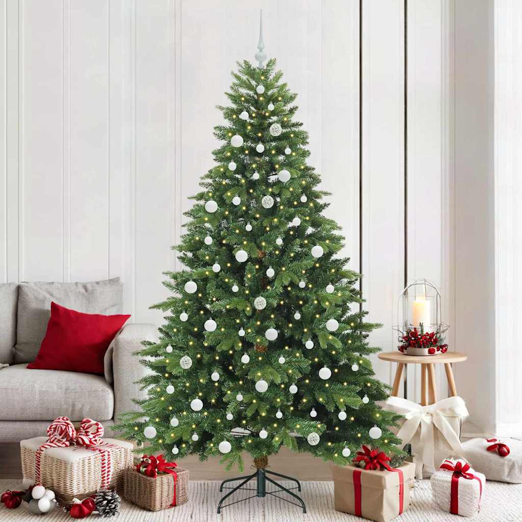 Albero di Natale artificiale con 300 LED Verde 210 cm PE e PVC | homemem39