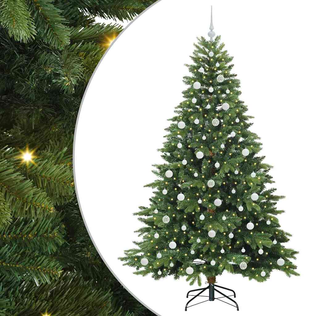 Albero di Natale artificiale con 300 LED Verde 210 cm PE e PVC | homemem39