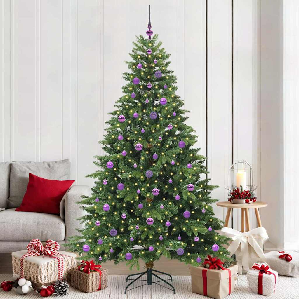 Albero di Natale artificiale con 300 LED Verde 210 cm PE e PVC | homemem39