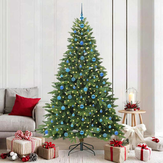 Albero di Natale artificiale con 300 LED Verde 210 cm PE e PVC