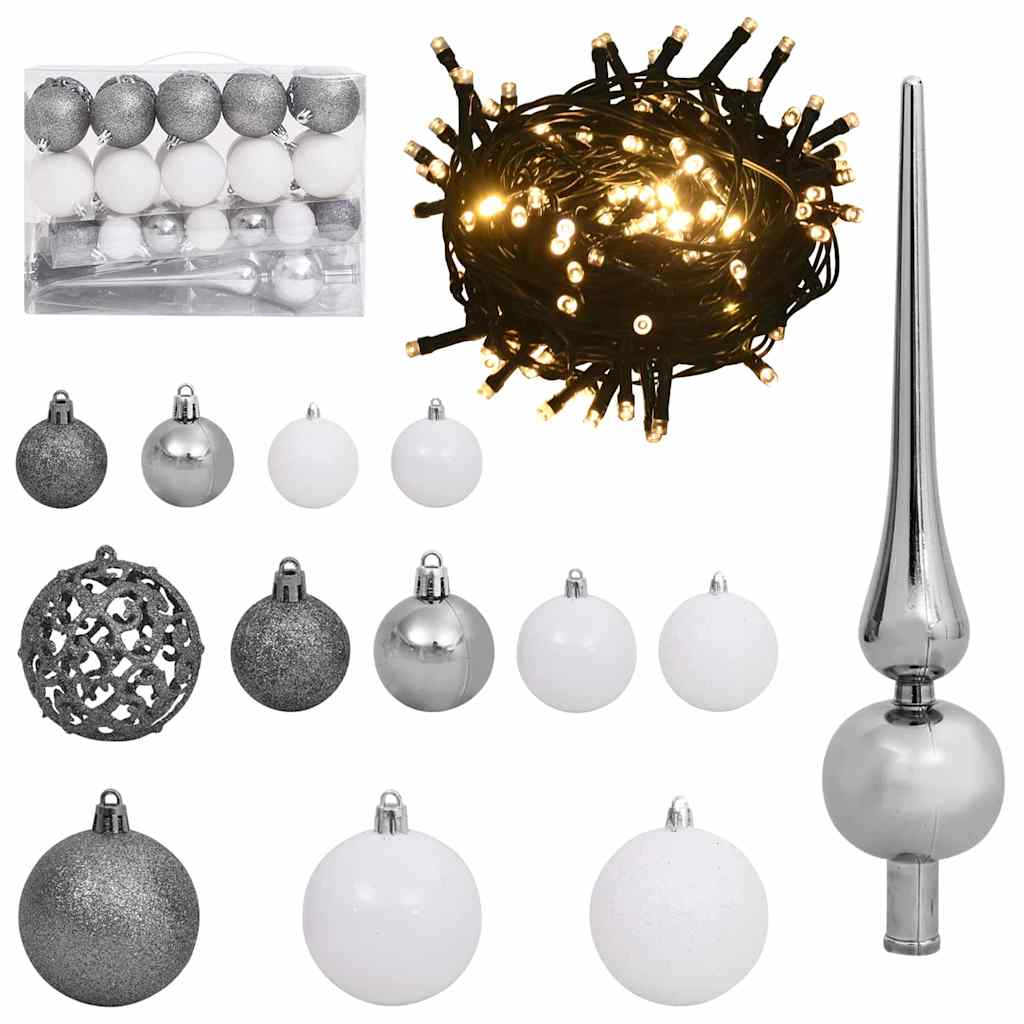Albero di Natale artificiale con 150 LED Bianco 120 cm PE e PVC | homemem39