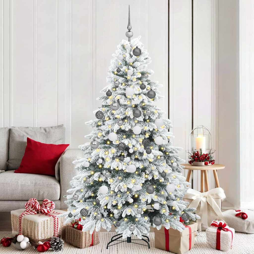 Albero di Natale artificiale con 300 LED Bianco 180 cm PE e PVC | homemem39