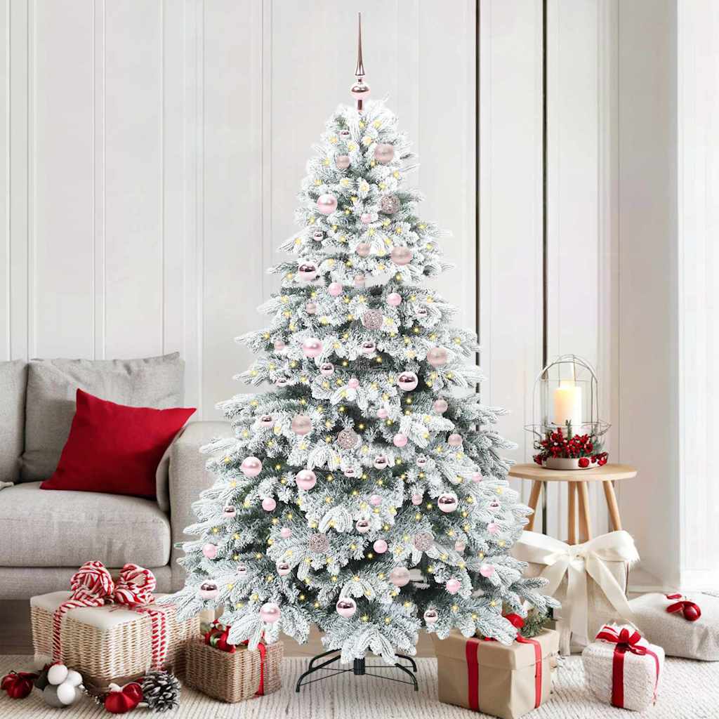 Albero di Natale artificiale con 300 LED Bianco 180 cm PE e PVC