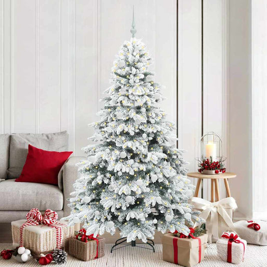 Albero di Natale artificiale con 300 LED Bianco 180 cm PE e PVC