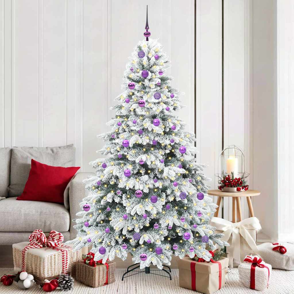 Albero di Natale artificiale con 300 LED Bianco 180 cm PE e PVC