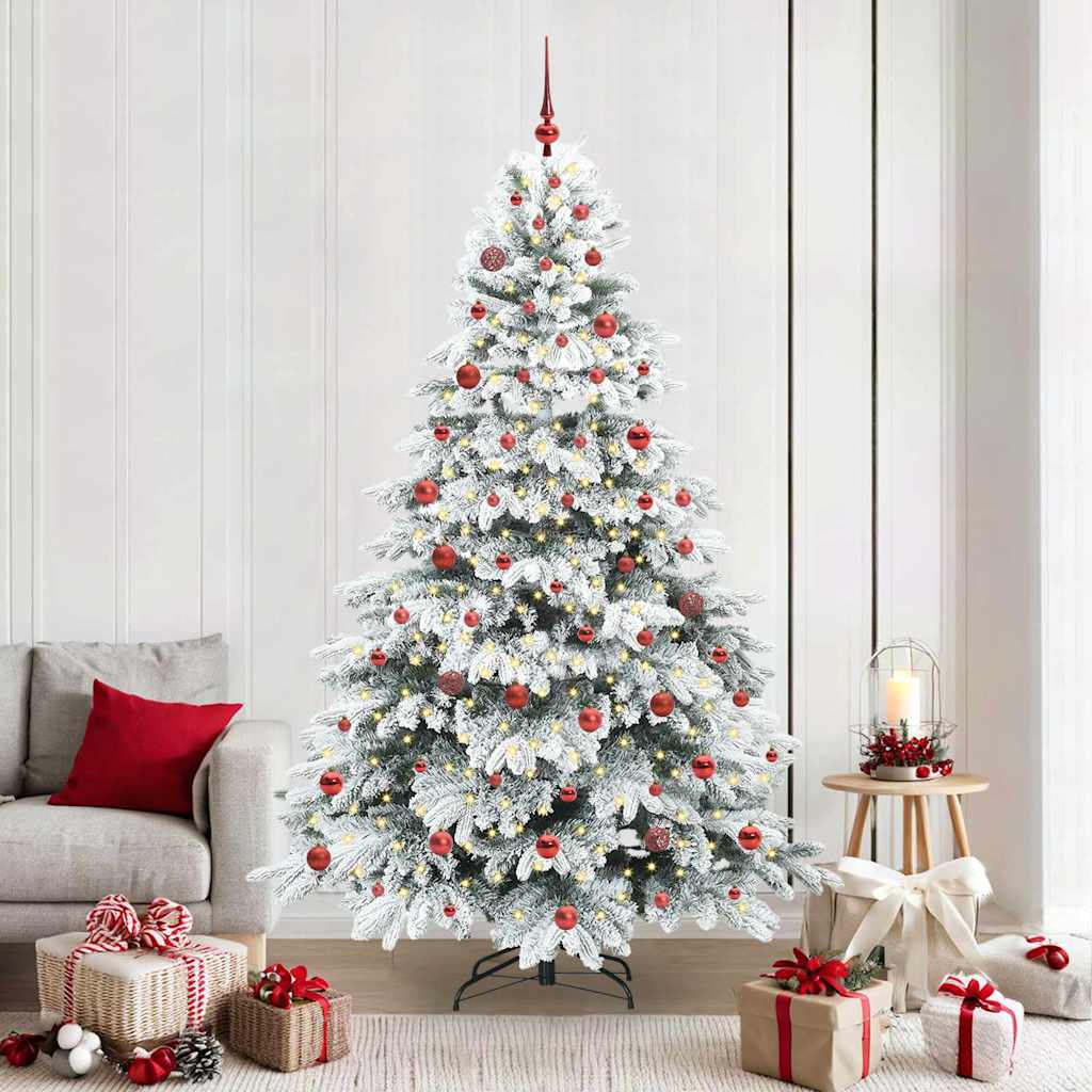 Albero di Natale artificiale con 300 LED Bianco 210 cm PE e PVC