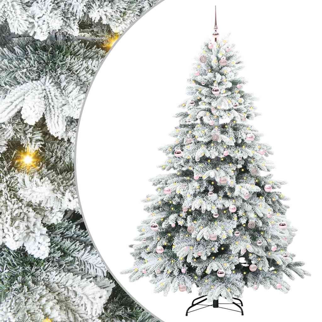 Albero di Natale artificiale con 300 LED Bianco 210 cm PE e PVC