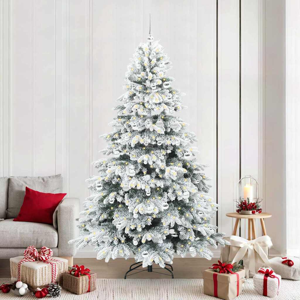 Albero di Natale artificiale con 300 LED Bianco 210 cm PE e PVC