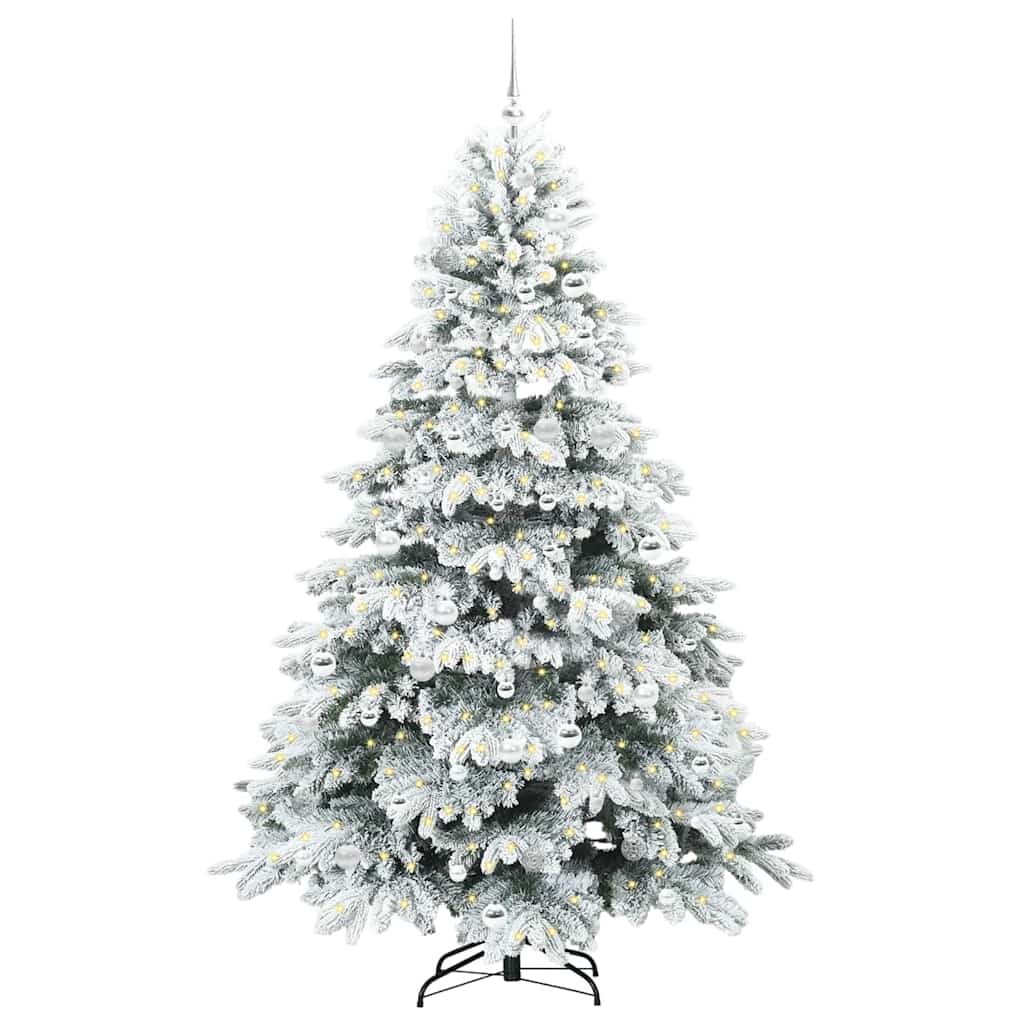 Albero di Natale artificiale con 300 LED Bianco 210 cm PE e PVC
