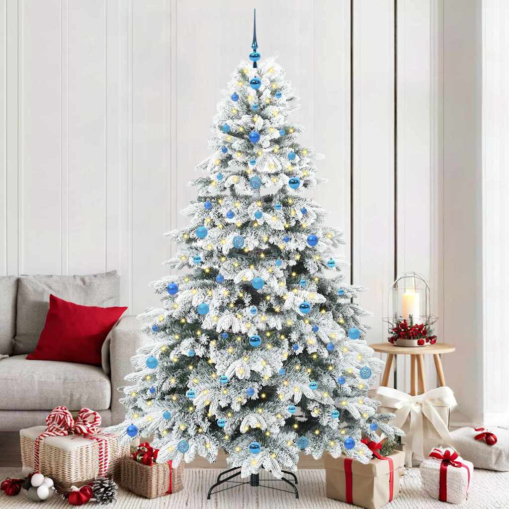 Albero di Natale artificiale con 300 LED Bianco 210 cm PE e PVC