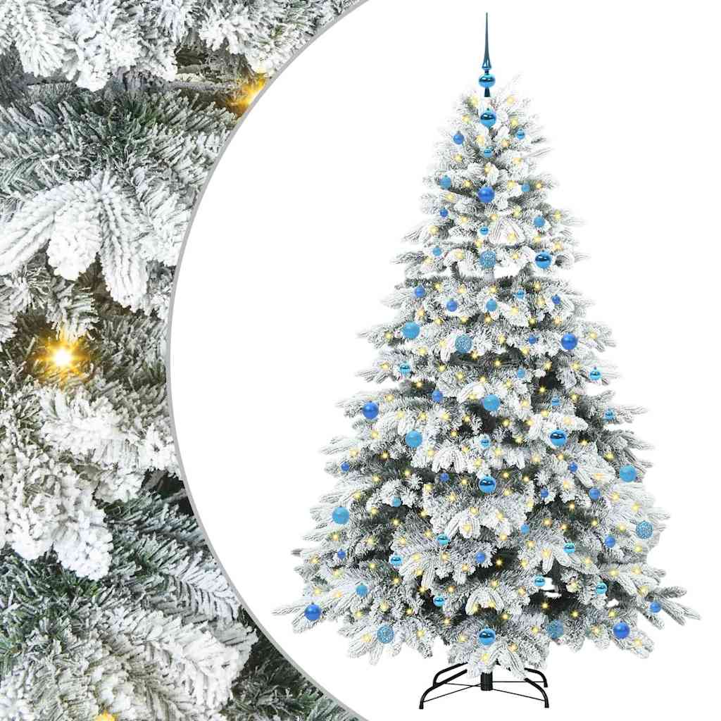 Albero di Natale artificiale con 300 LED Bianco 210 cm PE e PVC