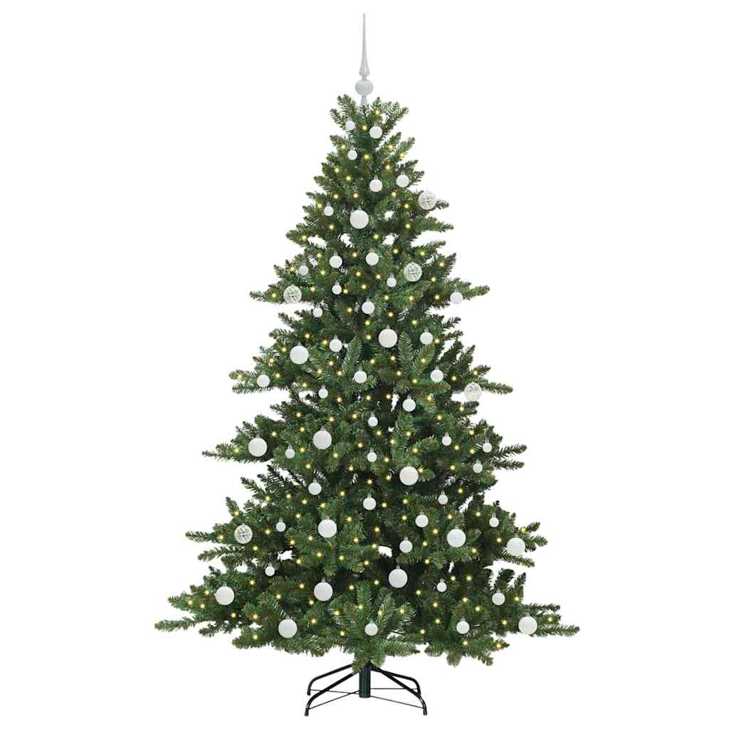 Albero di Natale Artificiale con Rami Pieghevoli Verde 180 cm