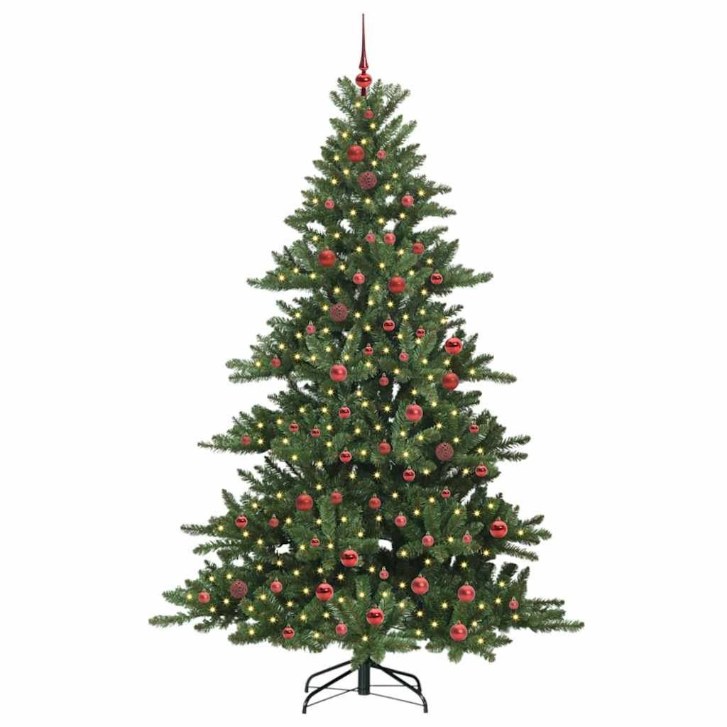 Albero di Natale Artificiale con Rami Pieghevoli Verde 210 cm