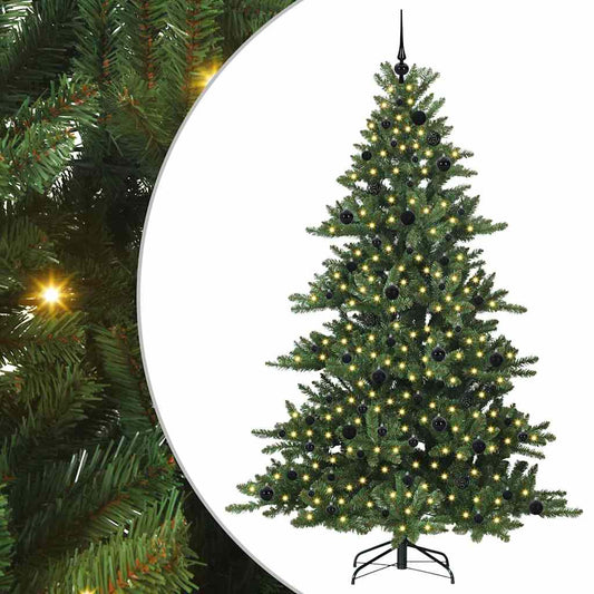 Albero di Natale Artificiale con Rami Pieghevoli Verde 210 cm