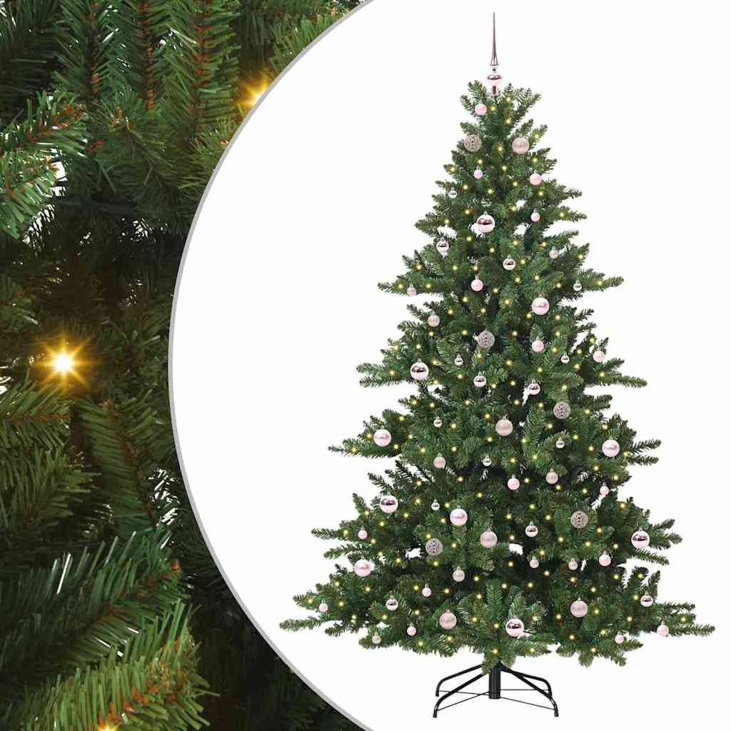 Albero di Natale Artificiale con Rami Pieghevoli Verde 210 cm