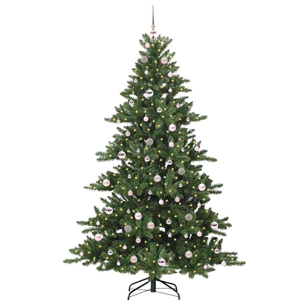 Albero di Natale Artificiale con Rami Pieghevoli Verde 210 cm