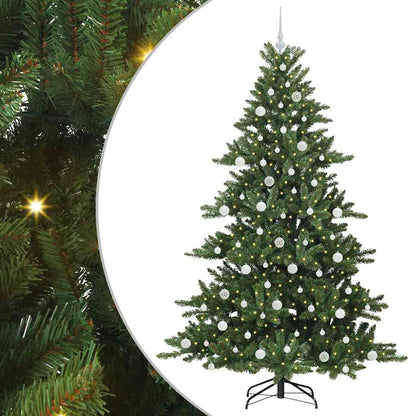 Albero di Natale Artificiale con Rami Pieghevoli Verde 210 cm