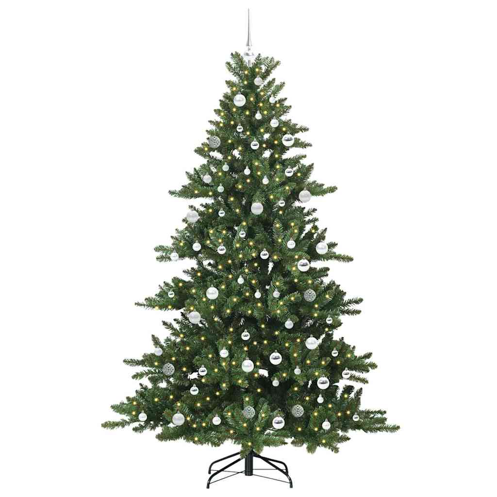 Albero di Natale Artificiale con Rami Pieghevoli Verde 210 cm