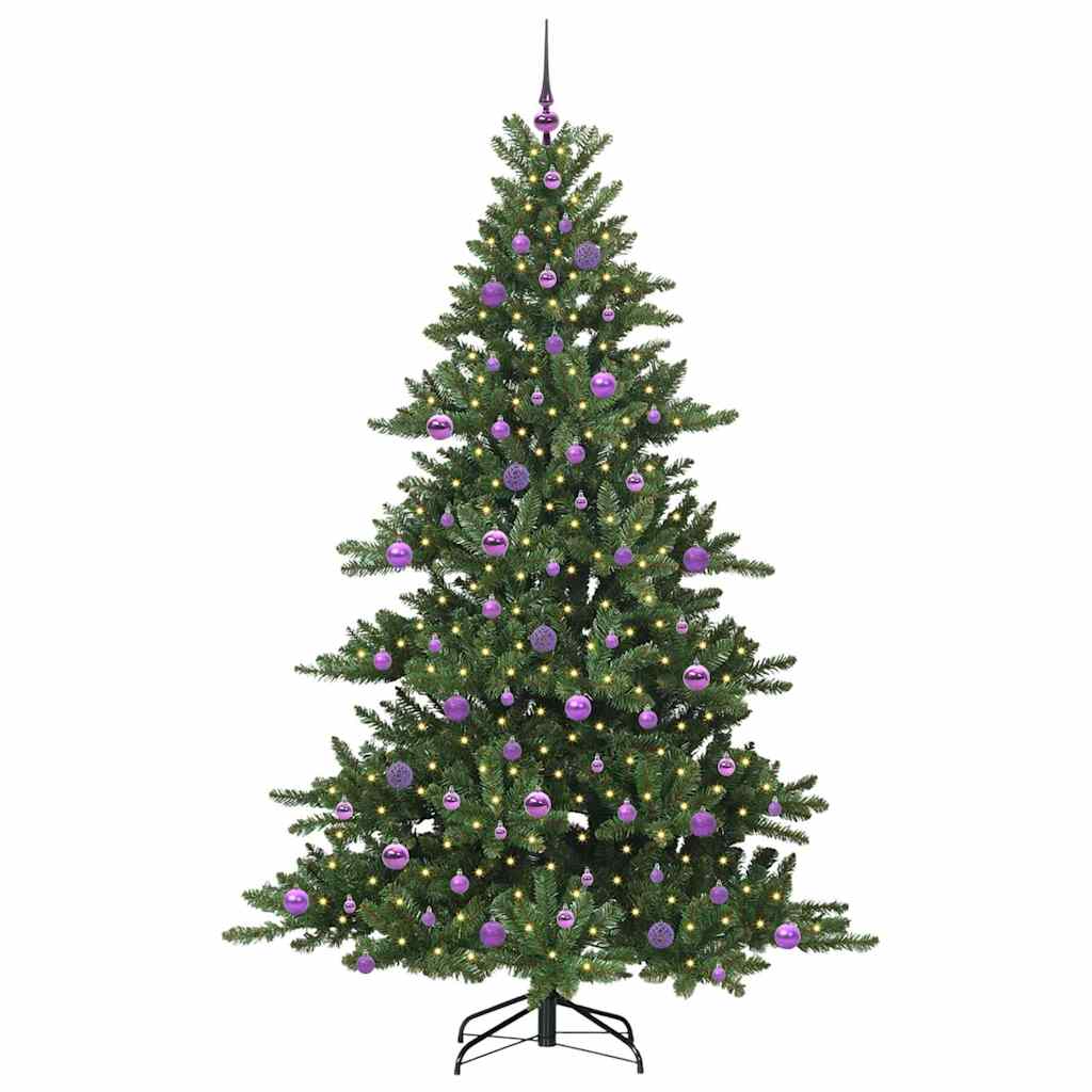 Albero di Natale Artificiale con Rami Pieghevoli Verde 210 cm