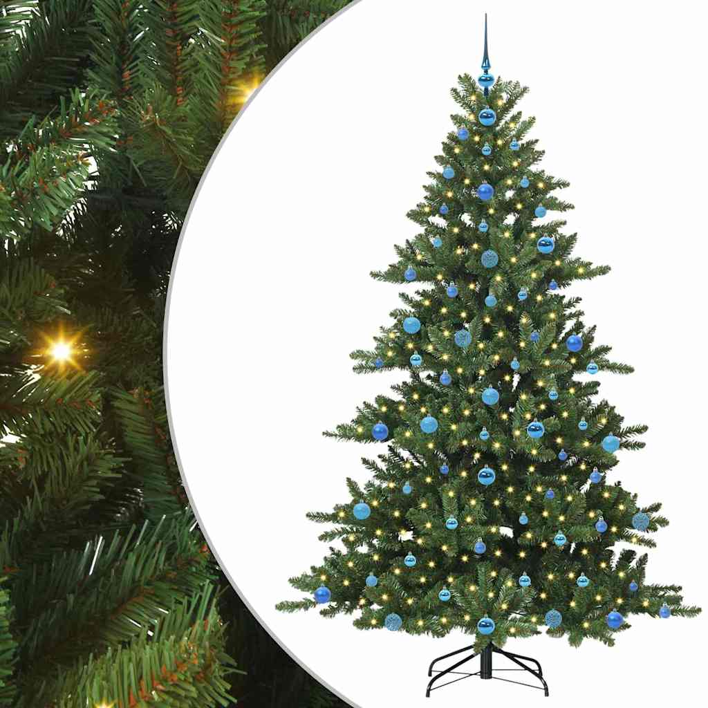 Albero di Natale Artificiale con Rami Pieghevoli Verde 210 cm