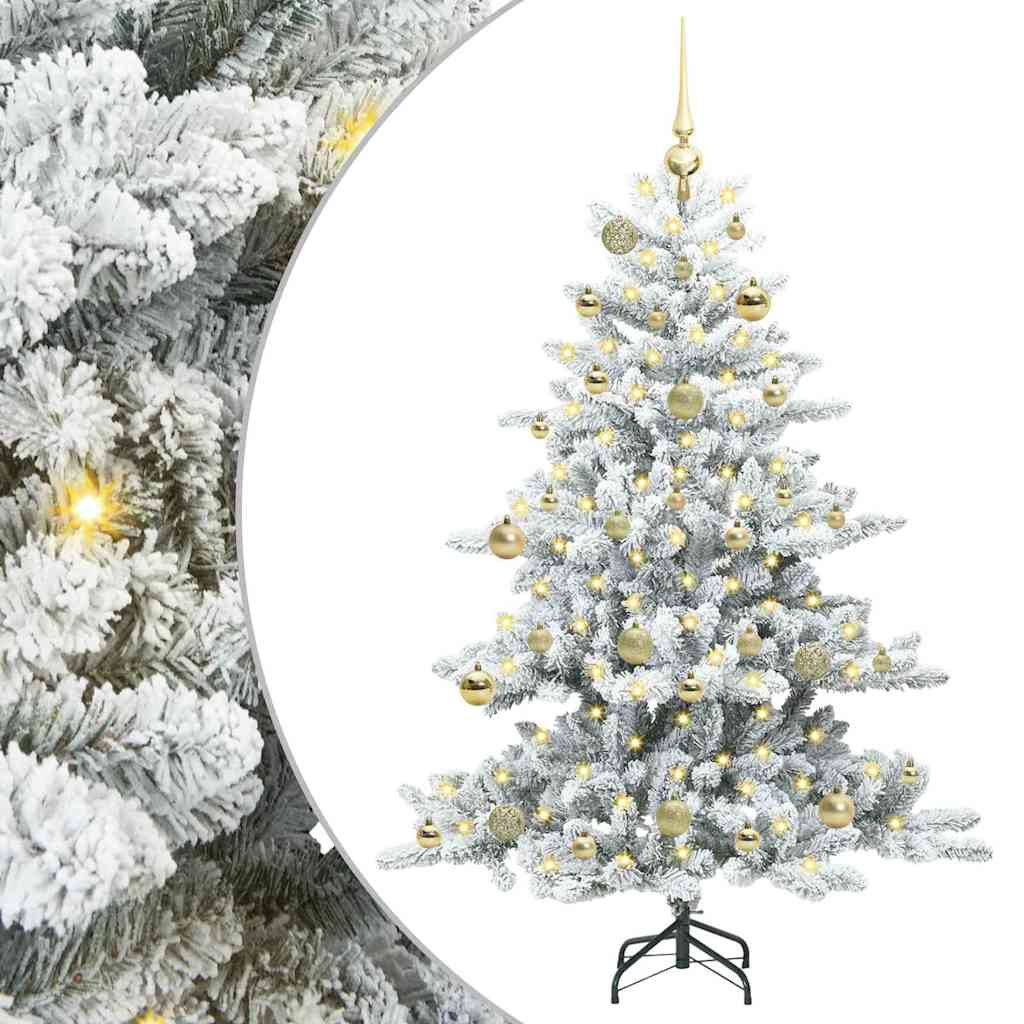 Albero di Natale Artificiale con Rami Pieghevoli Bianco 150 cm