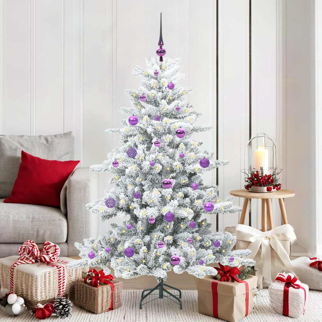 Albero di Natale Artificiale con Rami Pieghevoli Bianco 150 cm