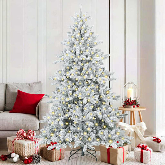 Albero di Natale Artificiale con Rami Pieghevoli Bianco 180 cm
