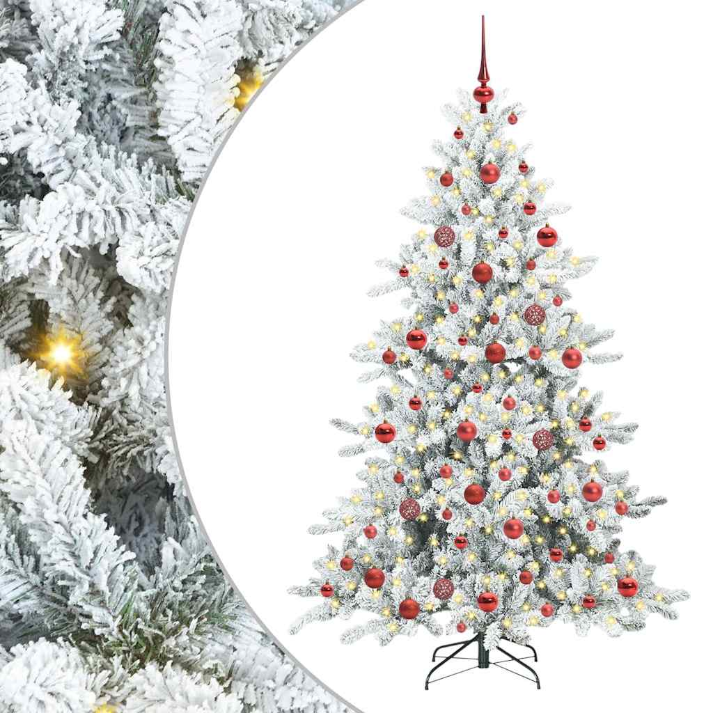 Albero di Natale Artificiale con Rami Pieghevoli Bianco 180 cm
