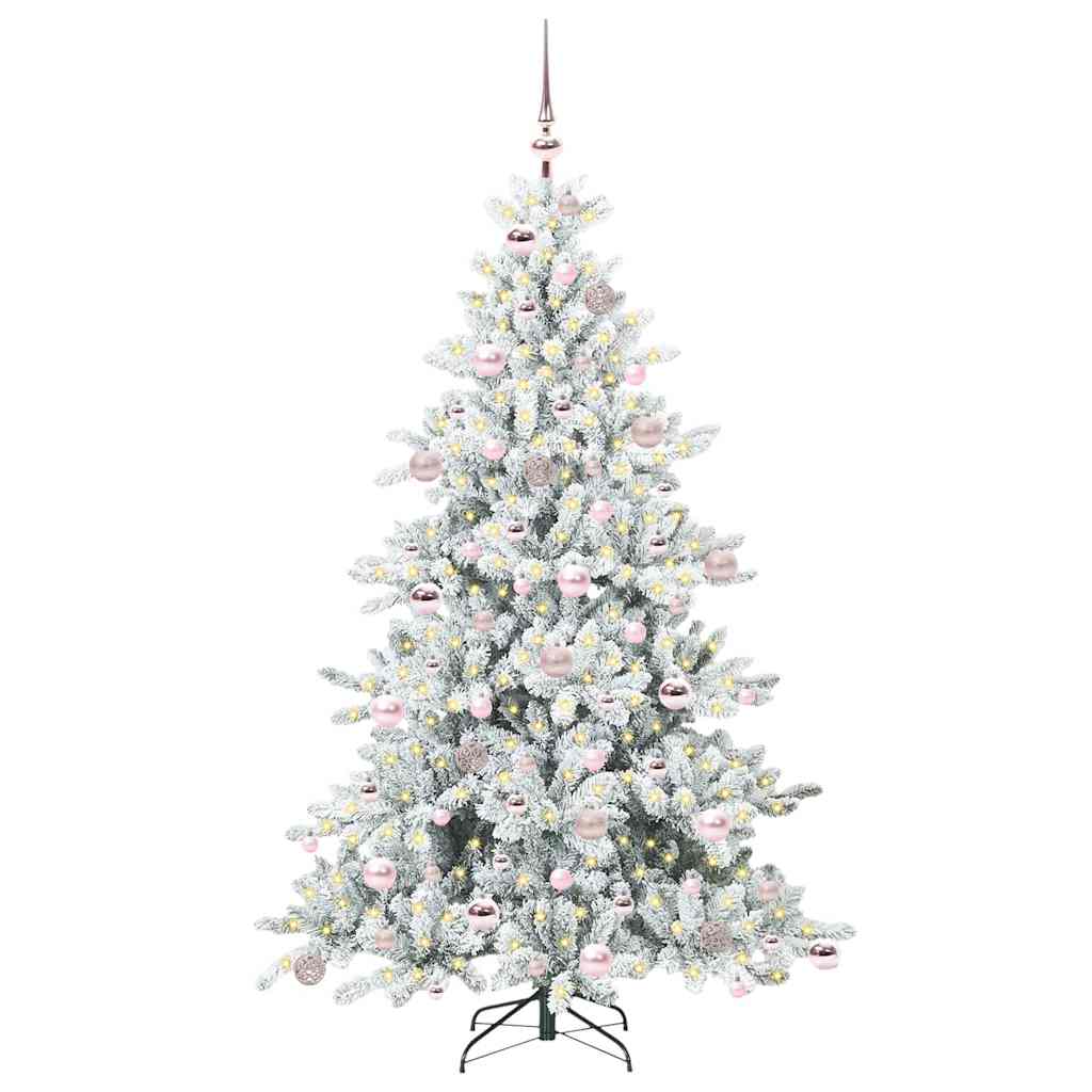 Albero di Natale Artificiale con Rami Pieghevoli Bianco 180 cm